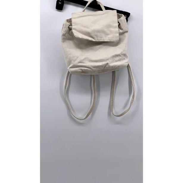 Baggu Women's Cream Canvas Flap Mini Backpack