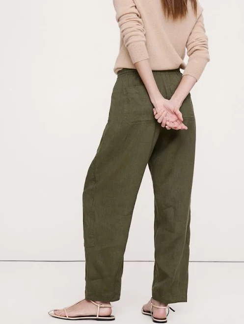 Banana Republic Women's Barrel-Leg Linen Pants