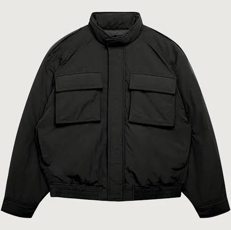 Oversized Nylon Bomber Jacket