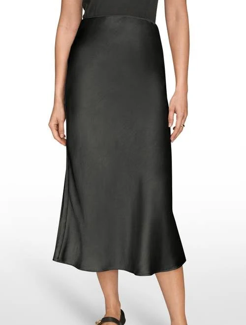 Donna Karan Women's Satin Bias Midi Skirt