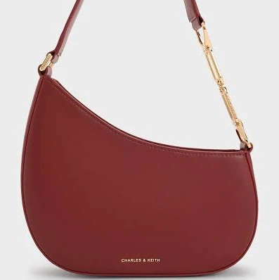 Charles & Keith Agatha Chain-Accent Shoulder Bag