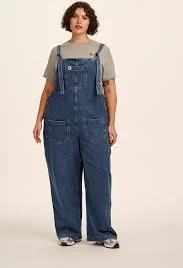 Ali Wide Leg Denim Dungarees
