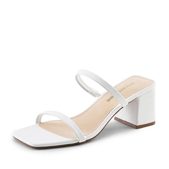 Dream Pairs Minimalist Thin Strap Block Heel Sandals