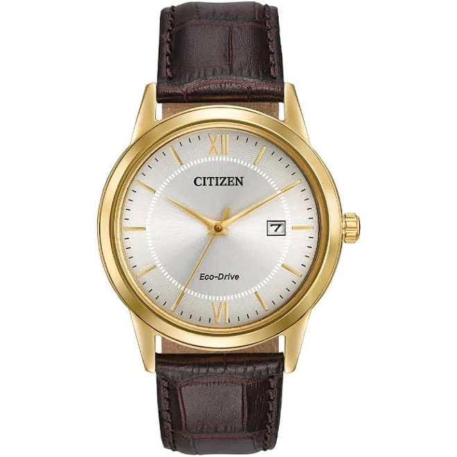 Citizen Men's Corso Stainless Steel Watch with Brown Leather Strap