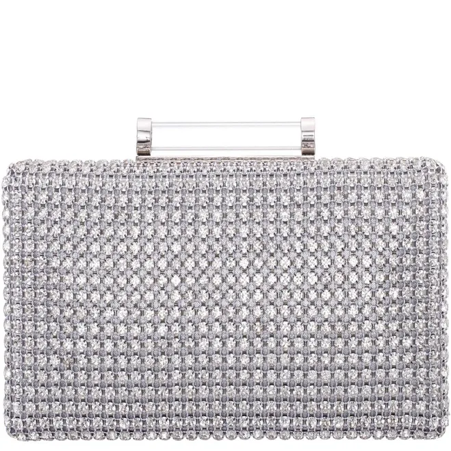 Nina Women's Mini Crystal Encrusted Minaudiere Lift Lock Clutch