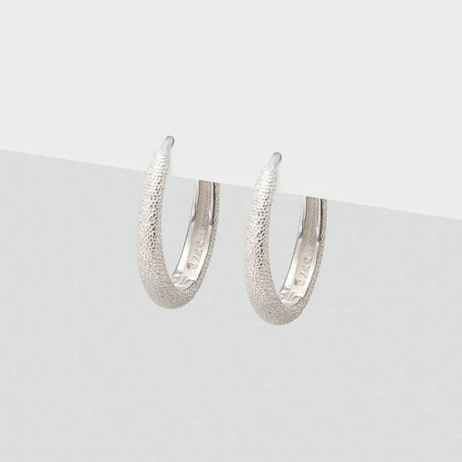 Simply Whispers Shiny Silver Hypoallergenic Hoop Earrings