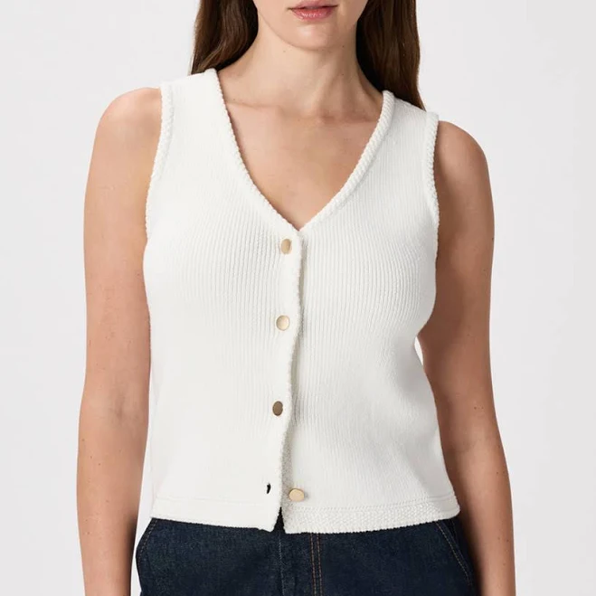 Quince Women's Organic Cotton V-Neck Sweater Vest