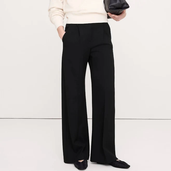 Banana Republic Women's High-Rise Wide-Leg Drapey Ponte Pants