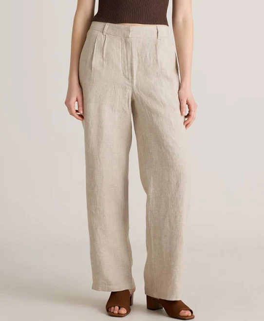 Quince Women's European Linen Pleated Trousers