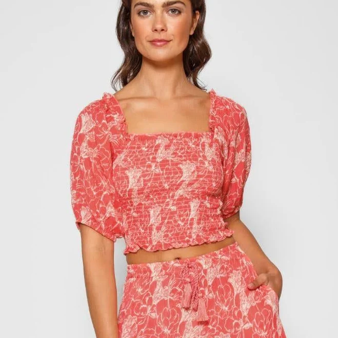 Bloom Smocked Crop Top