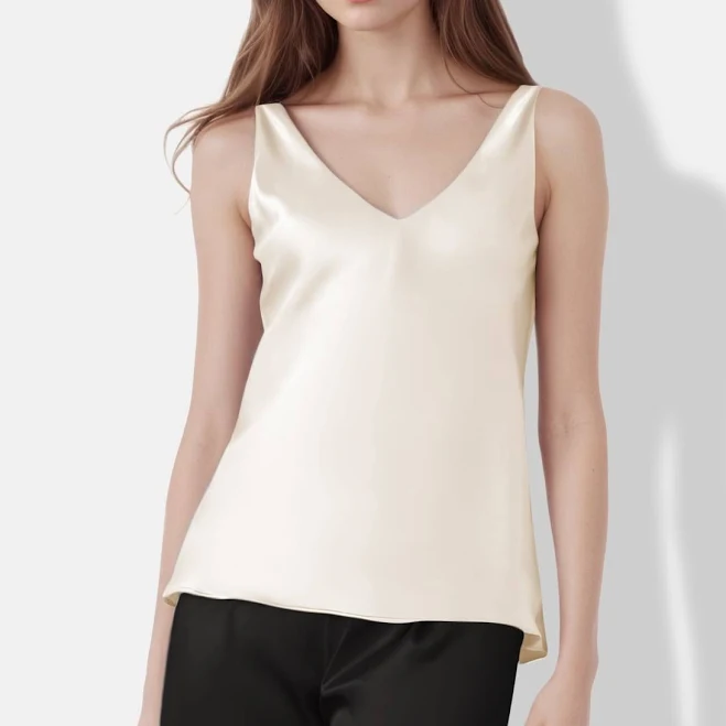 Silk V-Neck Tank Top