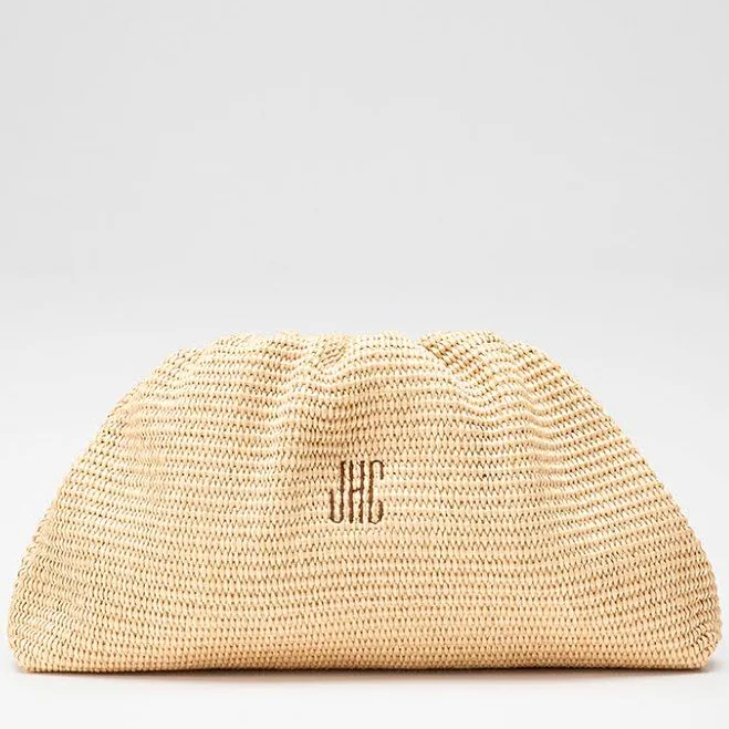 Amalia Ruched Leather Clutch