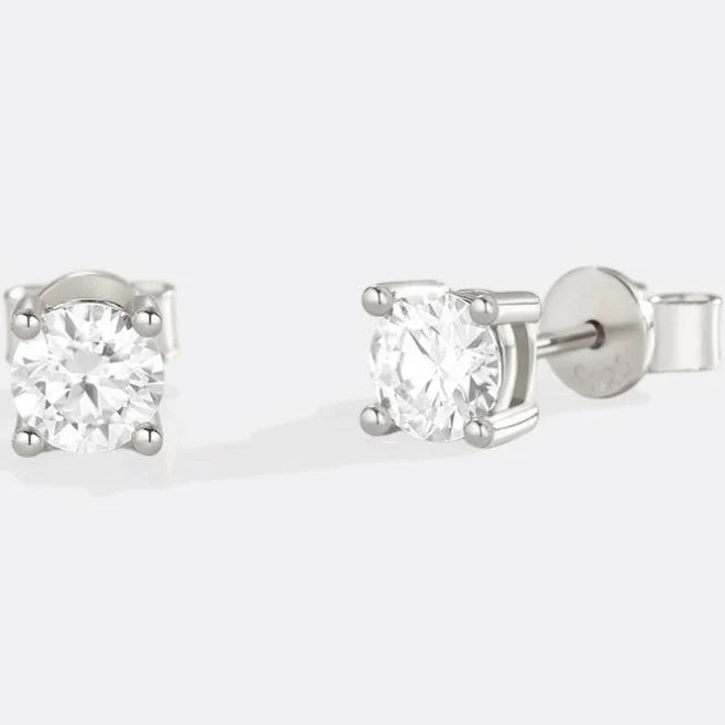 Mint & Lily Classic Diamond Stud Earrings Sterling Silver