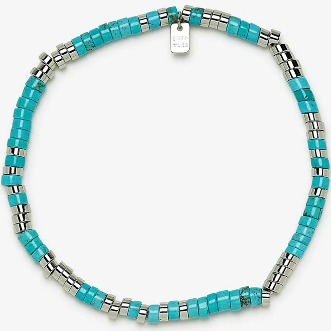 Pura Vida Turquoise Bead Stretch Anklet
