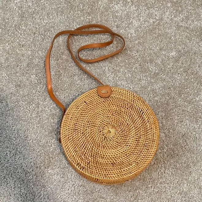 Monique Round Woven Crossbody Bag