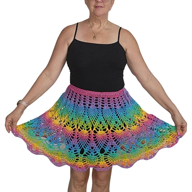 Crochet Cotton Rainbow Skirt