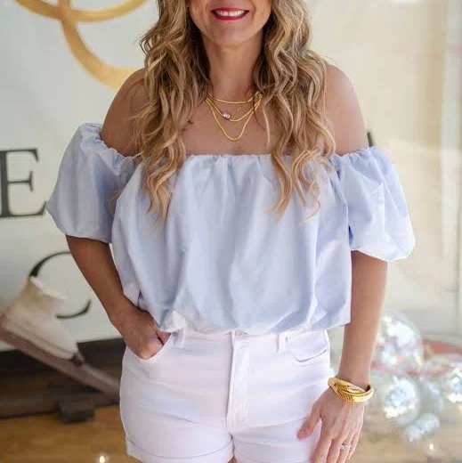 Sweet Chic Off The Shoulder Bubble Top