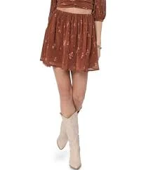 Sadie & Sage Floral Print A-Line Mini Skirt