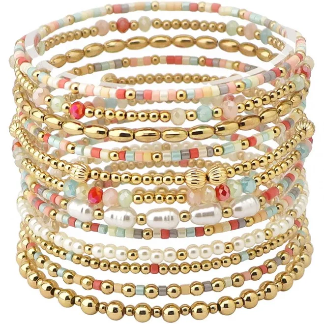 Persuasion Beaded Stretch Bracelet Stack