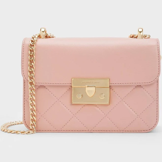 Charles & Keith Alva Quilted Chain-Handle Bag