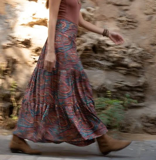 Paisley Boho Maxi Skirt