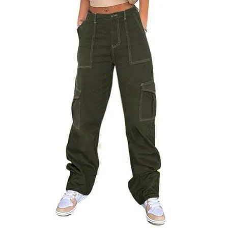 Women's Y2K High-Waisted Baggy Wide-Leg Cargo Pants
