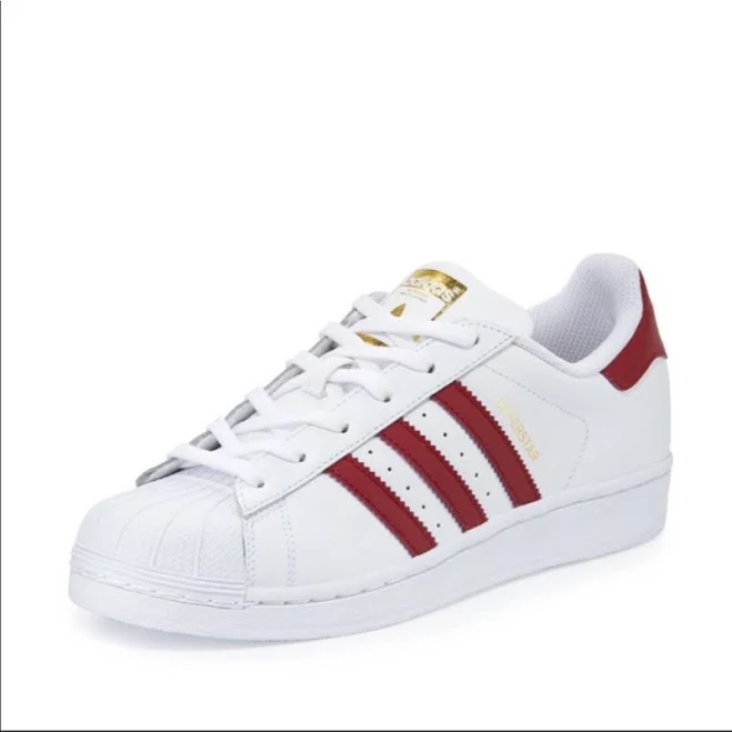 Adidas Originals Superstar Women's Ftwr White/Shadow Red/Ftwr White Shoes, Size: 10.5