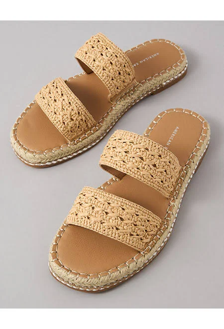 AE Raffia Espadrille Slide Sandal