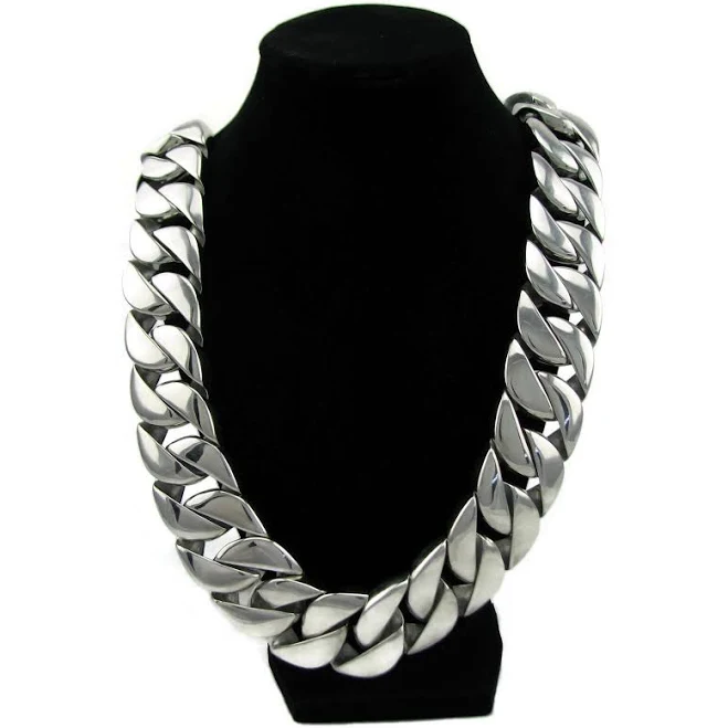 Men's 316L Stainless Steel Wide Chunky Cuban Link Necklace