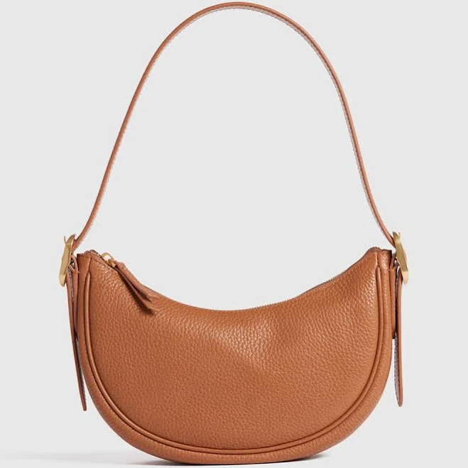 Quince Women's Italian Leather Mini Crescent Shoulder Bag