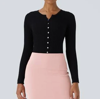 Halara Ribbed High Waisted Bodycon Midi Skirt