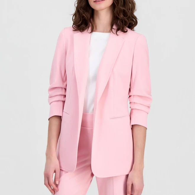 Anne Klein Women's Scrunch Sleeve Open Front Jacket