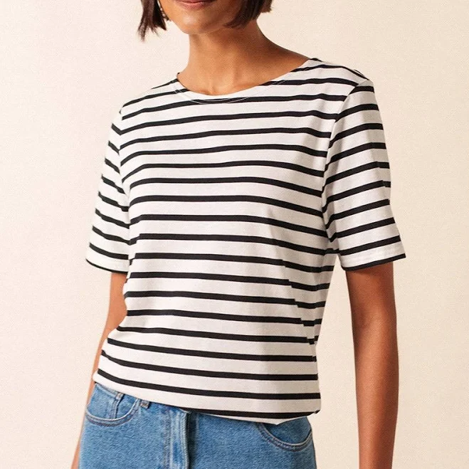 Saint James LEVANT MODERN Breton Stripe Short Sleeve Shirt