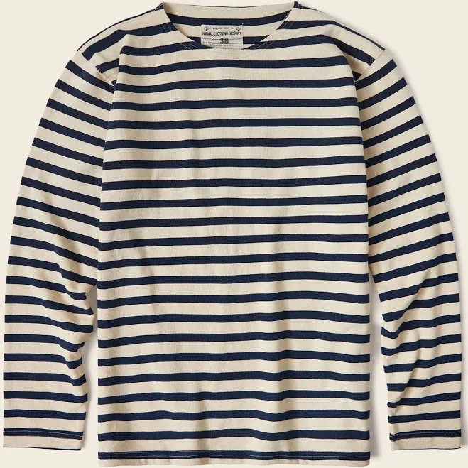 French Breton Sailor Striped Boat Neck Long Sleeve T-Shirt