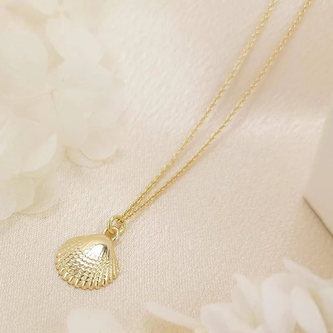 18K Gold Plated Minimalist Seashell Dainty Necklace