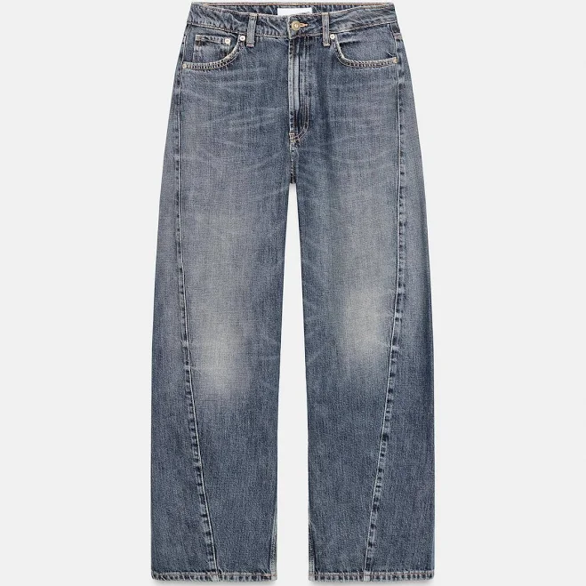 Zara Trf Mid-Rise Baggy Barrel Jeans