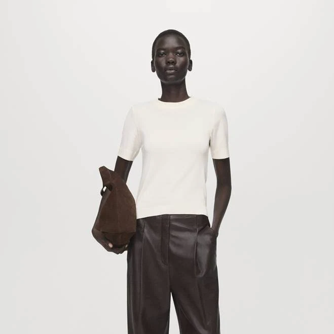 Woman MANGO Short-sleeved fine-knit sweater