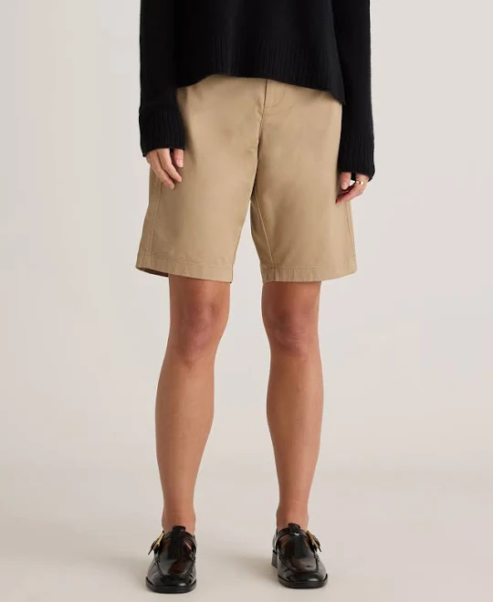 Quince Women's Organic Stretch Cotton Chino Bermuda Shorts