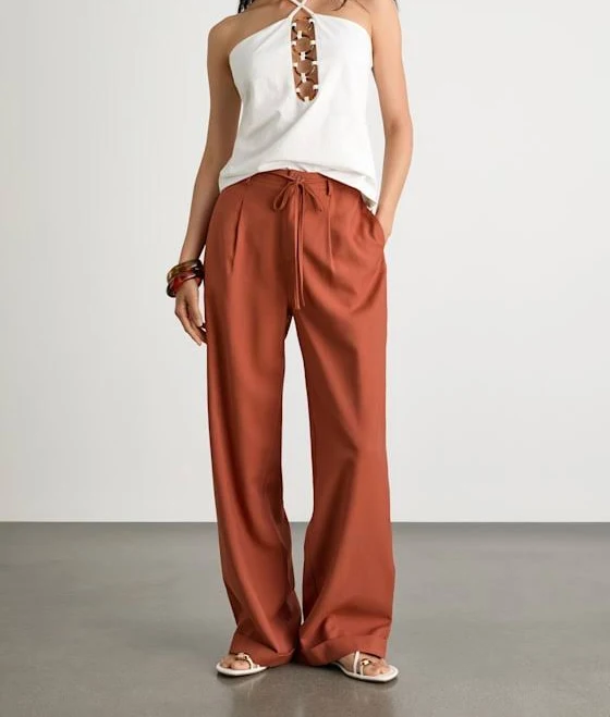 Lulus High-Rise Wide-Leg Rayon Pants