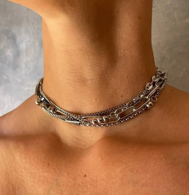 Grunge Surgical Steel Choker Necklace