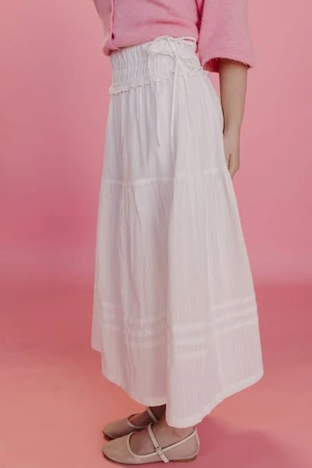 Manon Side Tie Linen Maxi Skirt
