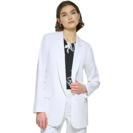 Calvin Klein Women's Linen Blend Open Front Blazer