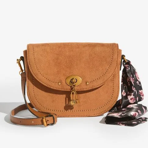 Love & Roses Suedette Saddle Cross-Body Bag