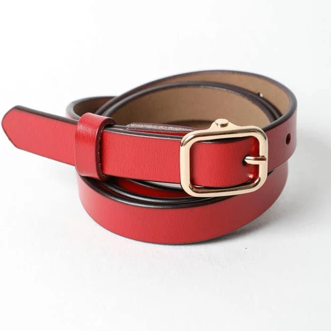 Erma Jean Women's Skinny Genuine Leather Belt