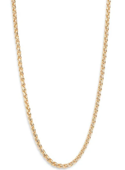 14K Gold Plated Demi Fine Wheat Chain Necklace