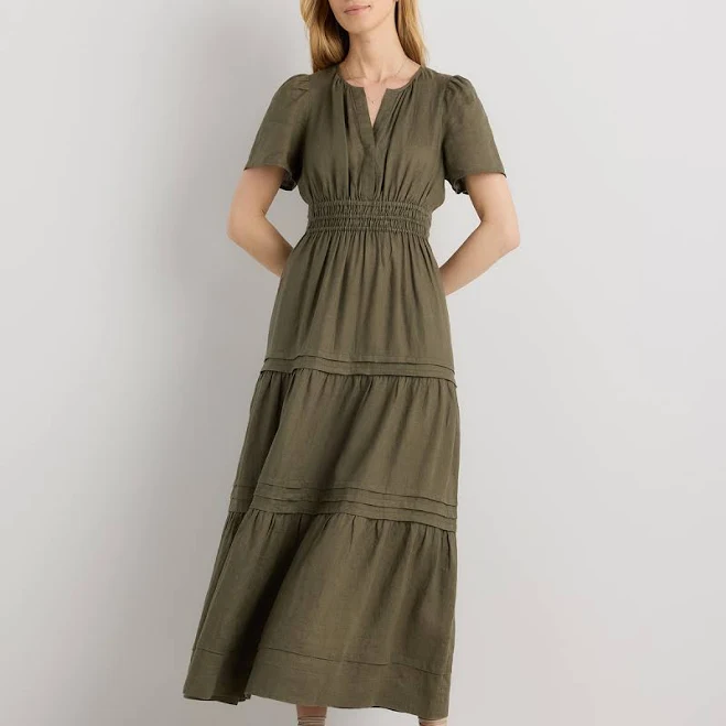 Quince Women's European Linen Tiered Maxi Dress