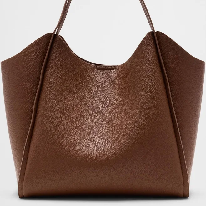 Modern Vegan Leather Bucket Tote