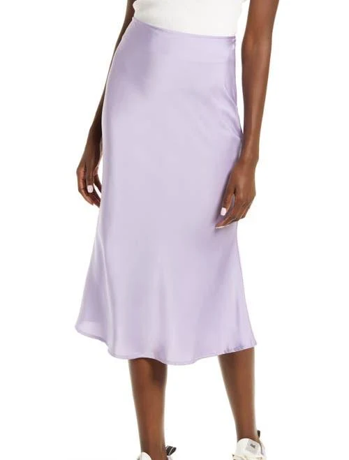 Amy Lynn Bias Cut Satin Slip Skirt