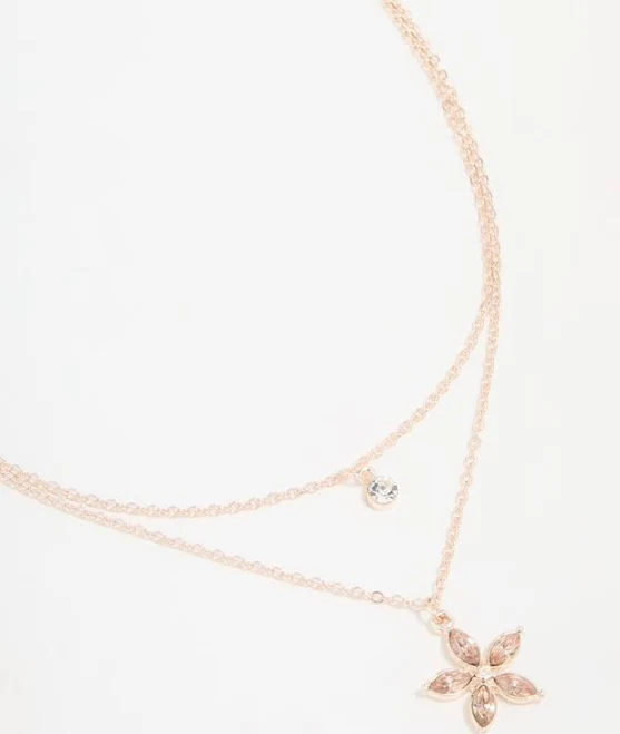 Lovisa Rose Gold Diamante Flower Necklace