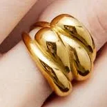 18K Gold Oversized Chunky Statement Band